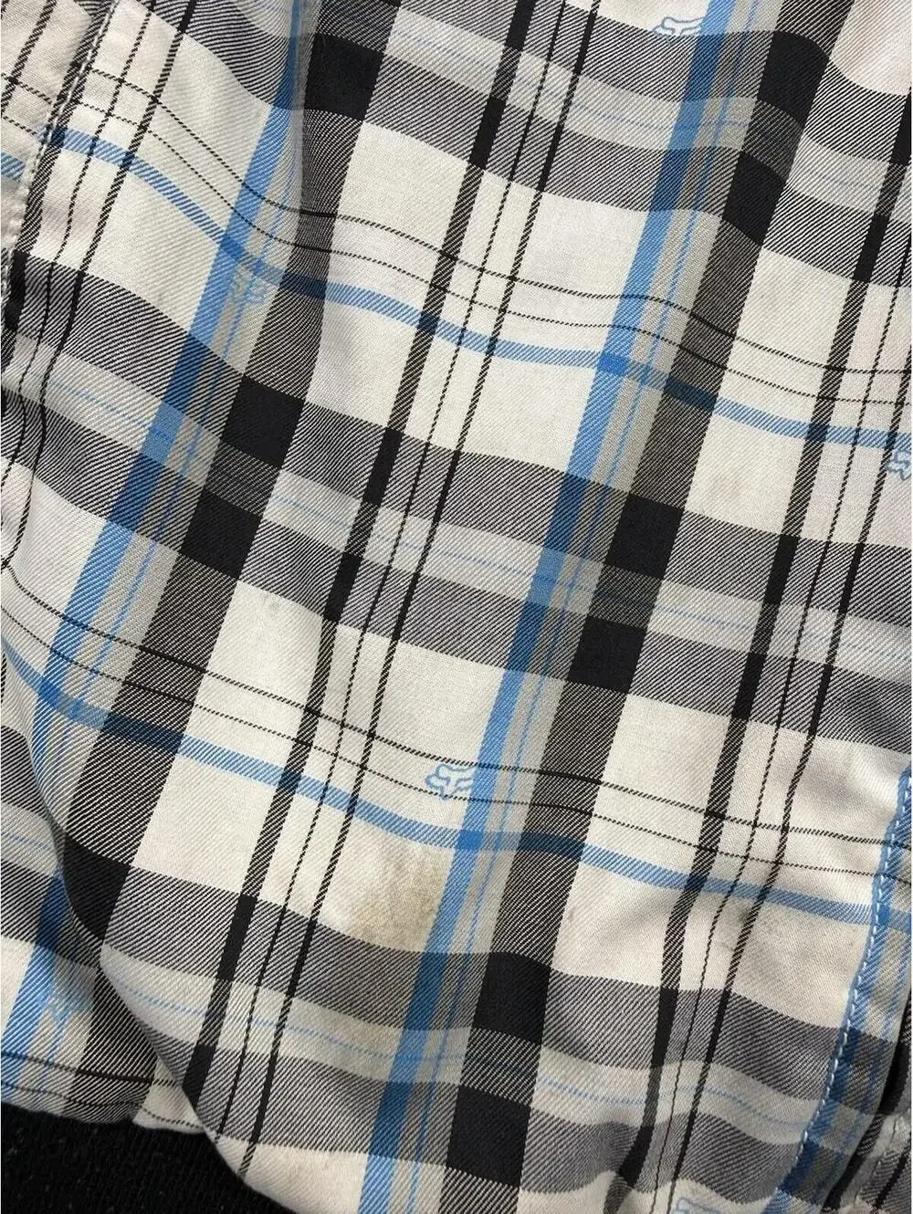 VTG Fox Racing Plaid Hooded Bomber Jacket Black Y2K Moto Skating Coat Men’s Xl